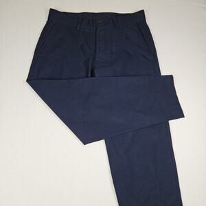 Lululemon Pant Men Navy Relaxed Tapered Smooth Twill Trouser Chino Cropped 34x27